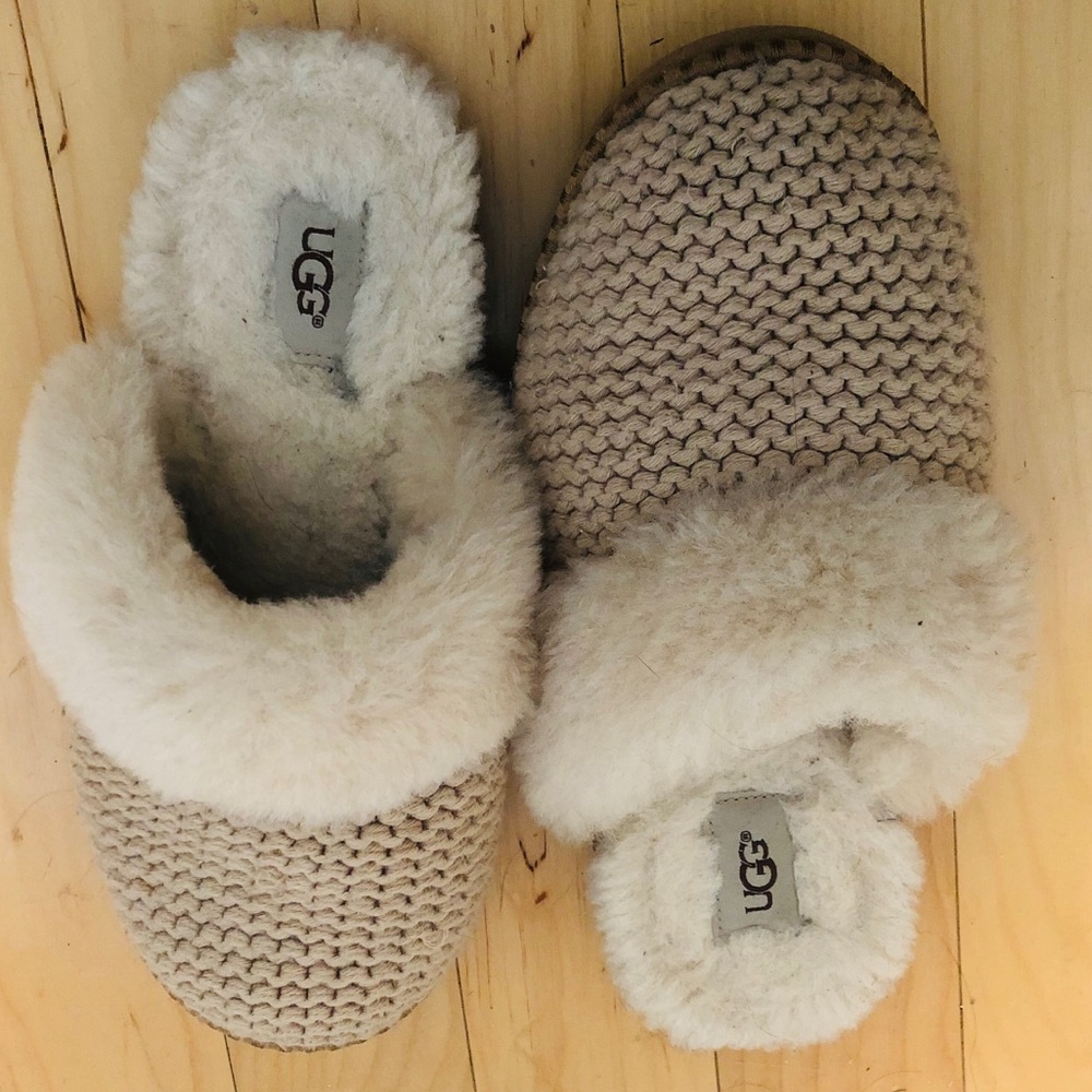UGG knit cream slippers!